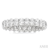 2 1/4 Ctw North-South Set Oval Cut Diamond Eternity Wedding Band in 14K White Gold